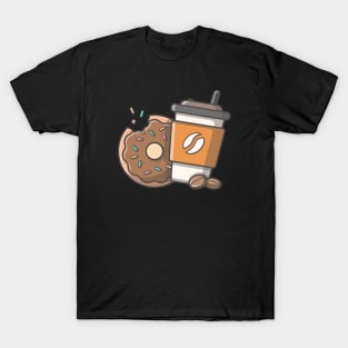 Coffee cup and doughnut chocolate T-Shirt